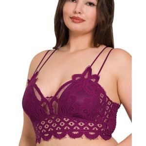 BRALETTE WITH BRA PADS CROCHET LACE -🌸Multiple Colors in the Listing